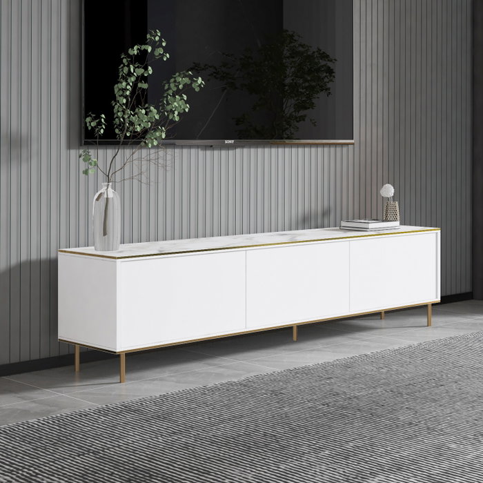 Hanah Home Soporte de TV Imaj - Marble, White